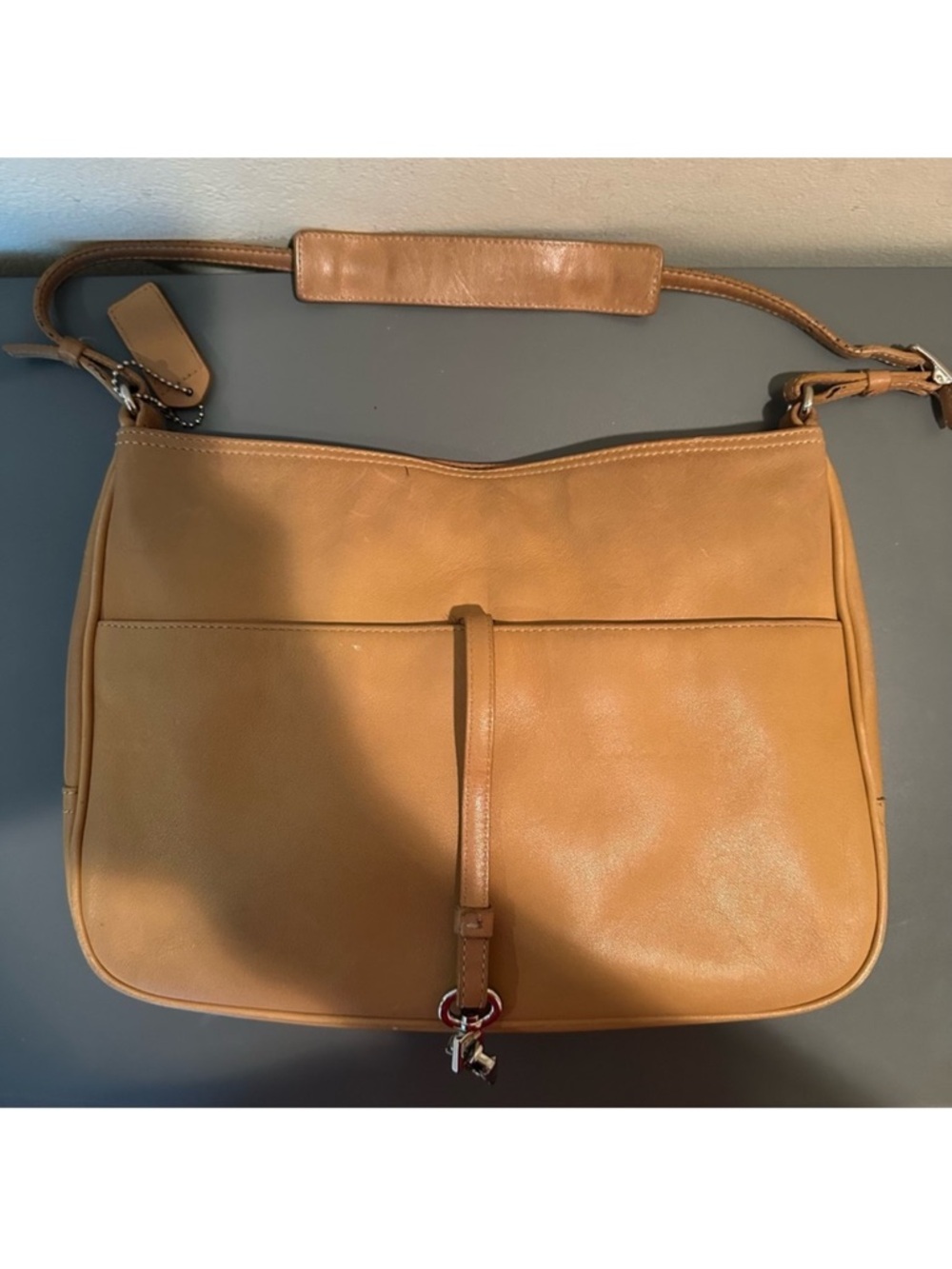 Coach Vintage Y2K Tan Leather Hampton clip Shoulder Bag style 7751 (2003) - Picture 9 of 14